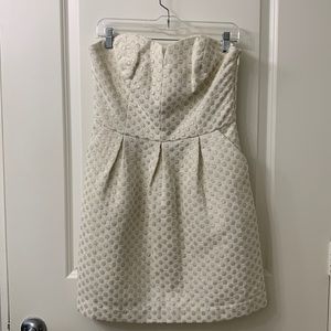 ANTHRO MOULINETTE SOEURS Cream Polka Dot Dress